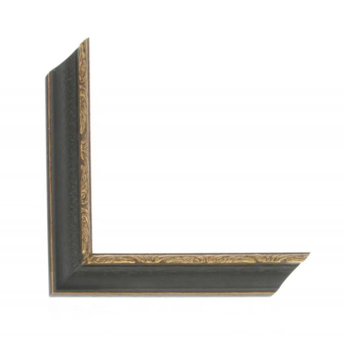 1-3/16" Palladio Carved Black/Gold Leaf